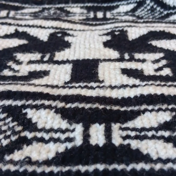 Woven Guatemalan Phoenix Crossbody Shoulder Bag, Black & White Boho - Picture 11 of 12